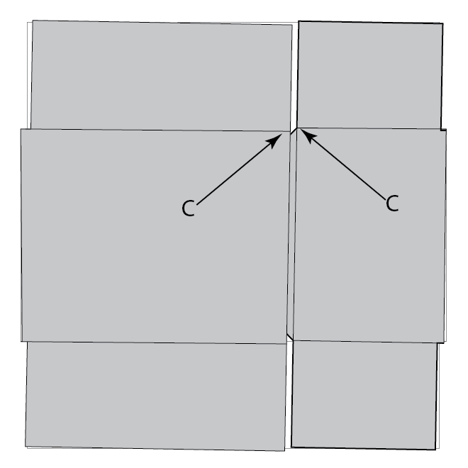 Manufacturer's joint on skewed blank